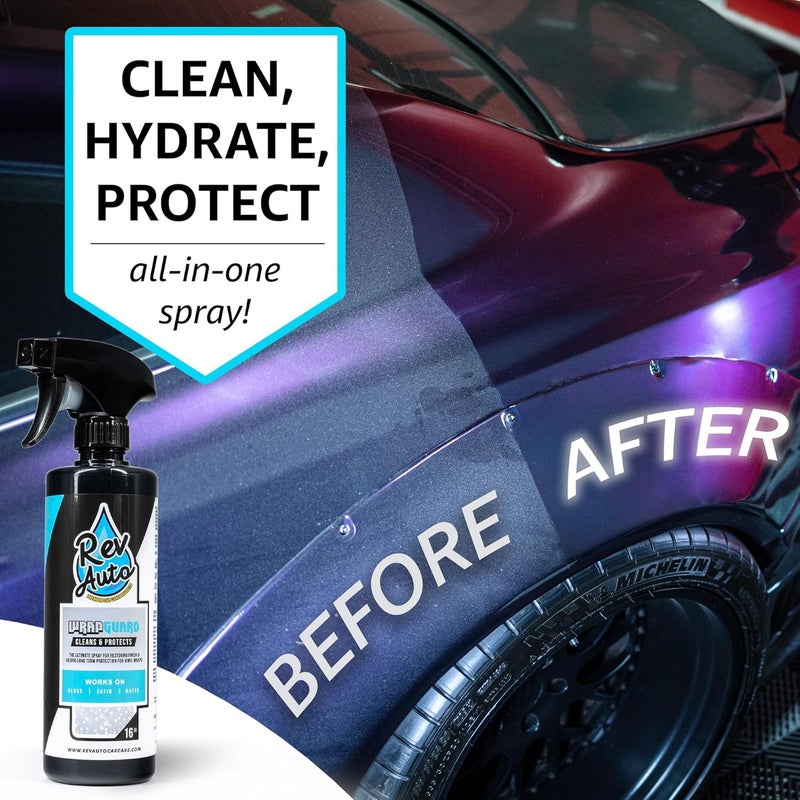 Rev Auto Vinyl Wrap Cleaner Kit – 3-Item Set Includes Wrap Detailer, Shampoo & Light Stain Remover | Made for Gloss, Satin, Matte, Chrome & More - Image 2